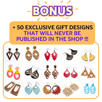 1700+ Earring SVG Laser Cut File Bundle, Boho, Geometric, Animal, Halloween, Floral Designs, Lifetime Access, Comercial License DIGITAL