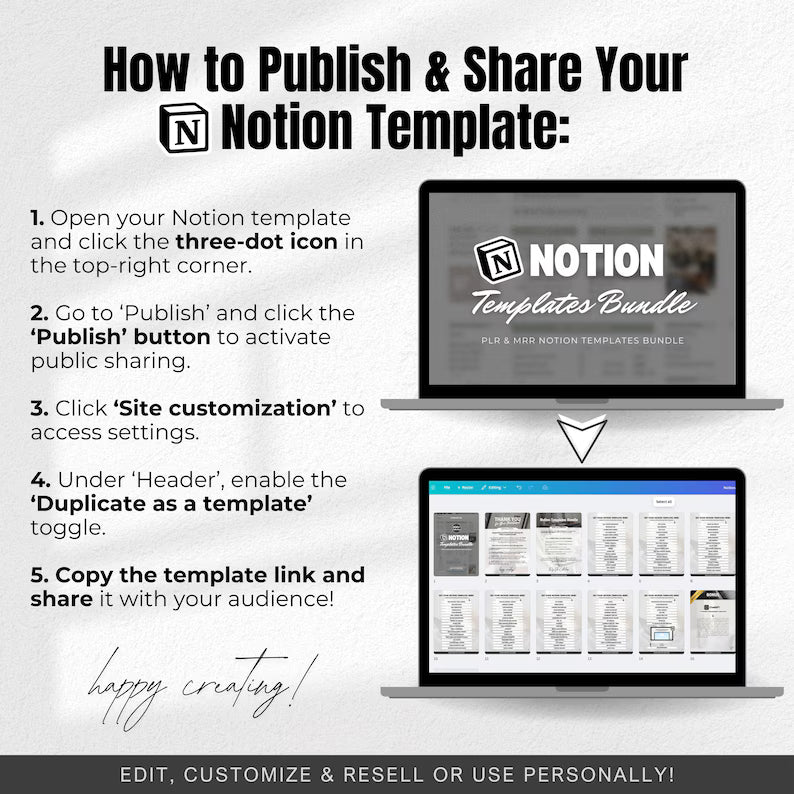 200+ Notion Templates | PLR Resell Rights | Resellable Digital Product, Notion Planner, Notion Templates Bundle, Notion MRR Resellable Vault