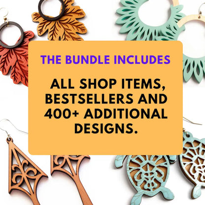 1700+ Earring SVG Laser Cut File Bundle, Boho, Geometric, Animal, Halloween, Floral Designs, Lifetime Access, Comercial License DIGITAL
