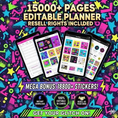 15,000+ PLR Planners, Journals & Trackers | Mega Editable Template Bundle | Instant Download, Customisable Daily, Weekly, Monthly Designs