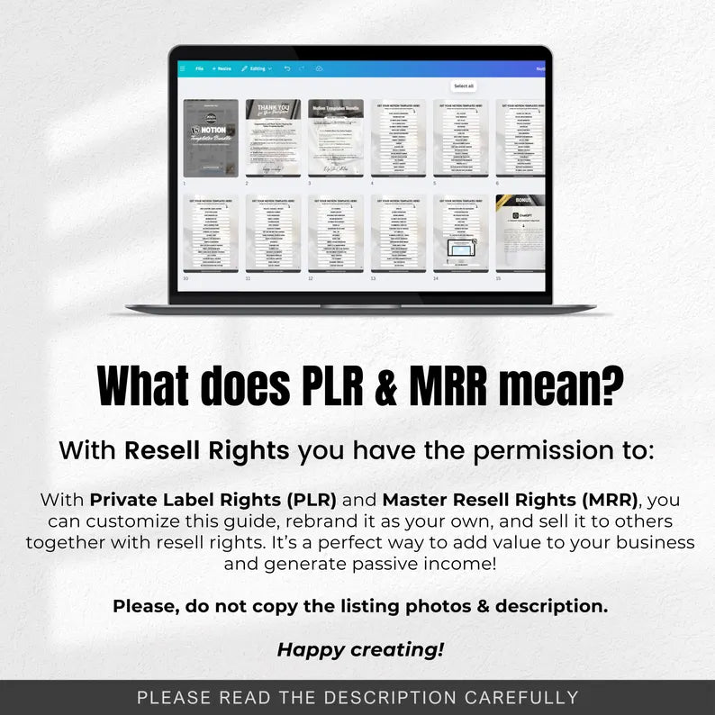 200+ Notion Templates | PLR Resell Rights | Resellable Digital Product, Notion Planner, Notion Templates Bundle, Notion MRR Resellable Vault
